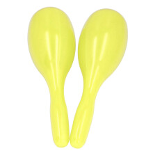 2 pezzi di maracas musicali in plastica a forma ovale, gialle