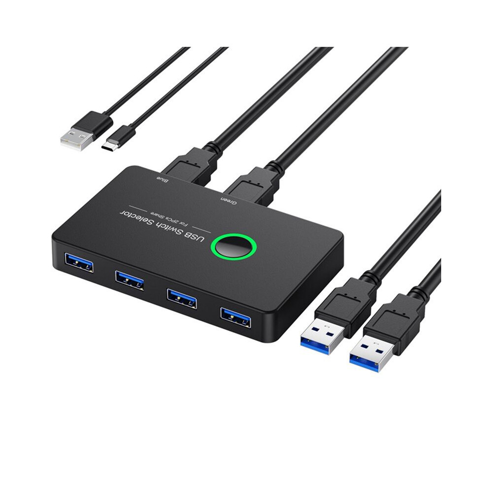Usb Kvm Usb 3.0 Kvm Usb Switcher For Keyboard Mouse Printer Mi Box 2Pc Port Sharing 4Pcs Device Usb Hub 6031272611278