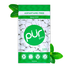 PUR Gum | Sugar Free Chewing Gum | Made with Xylitol | Vegan, Aspartame Free, Gluten Free & Keto Friendly | Natural Spearmint Flavoured Gum, 55 Piece