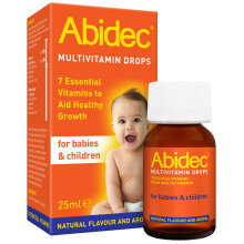 Abidec Kid Baby Multivitamin Drops – Aids Healthy Growth Contains Vitamin D, C and A – Suitable from Birth, Natural Flavour and Aroma, 25 Millilit