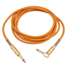 Cavo per Strumenti per Chitarra 10FT Cavo AMP per Basso per Strumenti Elettrici Cavo da 6,35 Mm Placcato in Oro da 1/4 di Pollice Dritto Ad Angolo