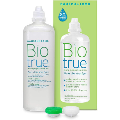 Biotrue Multi-Purpose Contact Lens Solution, 1 x 300 ml, Lens Case Included