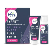 Veet Expert Bikini Kit, 50ml Hair Removal Cream, Multi Benefit Foam, A