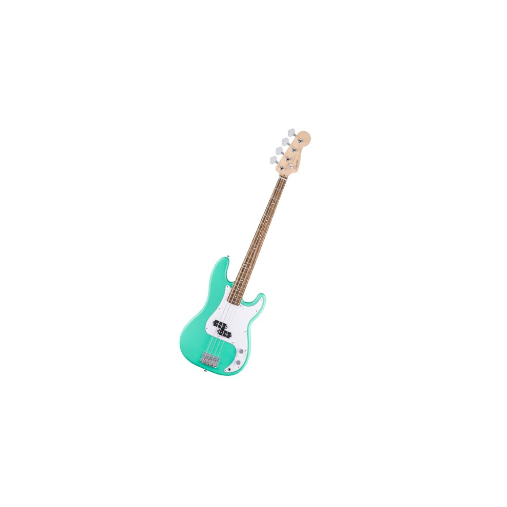 Fender Squier By Debut Collection Precision Bass Guitar, Laurel Fingerboard, Pickguard, Seafoam White/Green