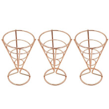Cone Tableware Bar Western Restaurant Cafe Fried Chicken Rack Snack Basket French Fries Rack Rose Gold