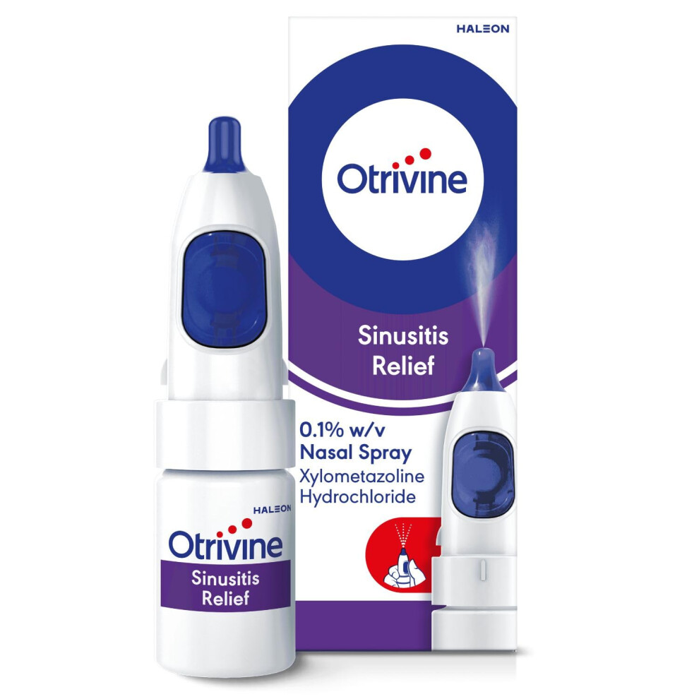 Otrivine Decongestant Nasal Spray, Nose Spray For Sinusitis & Blocked Nose Relief, 10Ml