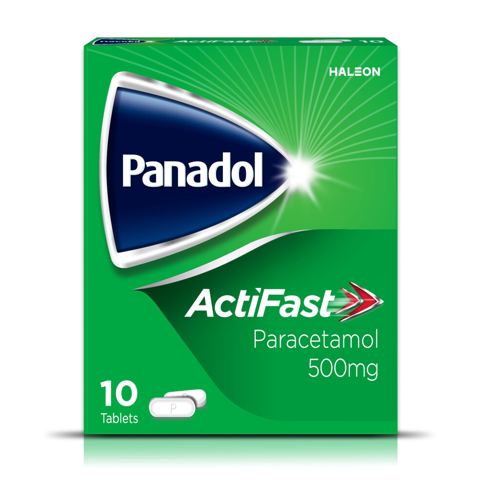 Panadol Actifast Painkillers, 500Mg Paracetamol Tablets, Pain Relief For Headaches, Migraine, Backache, Period Pain And Toothache, Pack Of 10