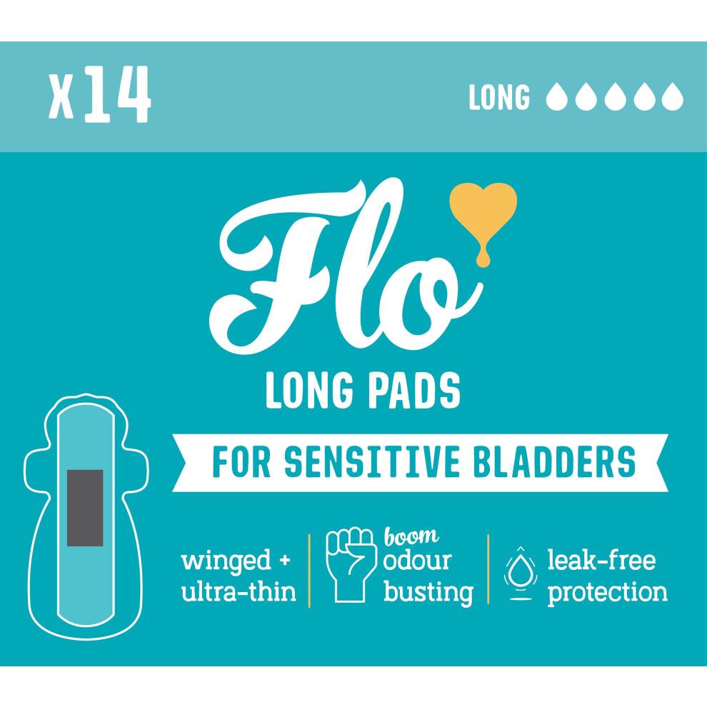 Flo Light Sensitive Bladder Bamboo Long Pads With Wings Â Discreet, Ultra-Th