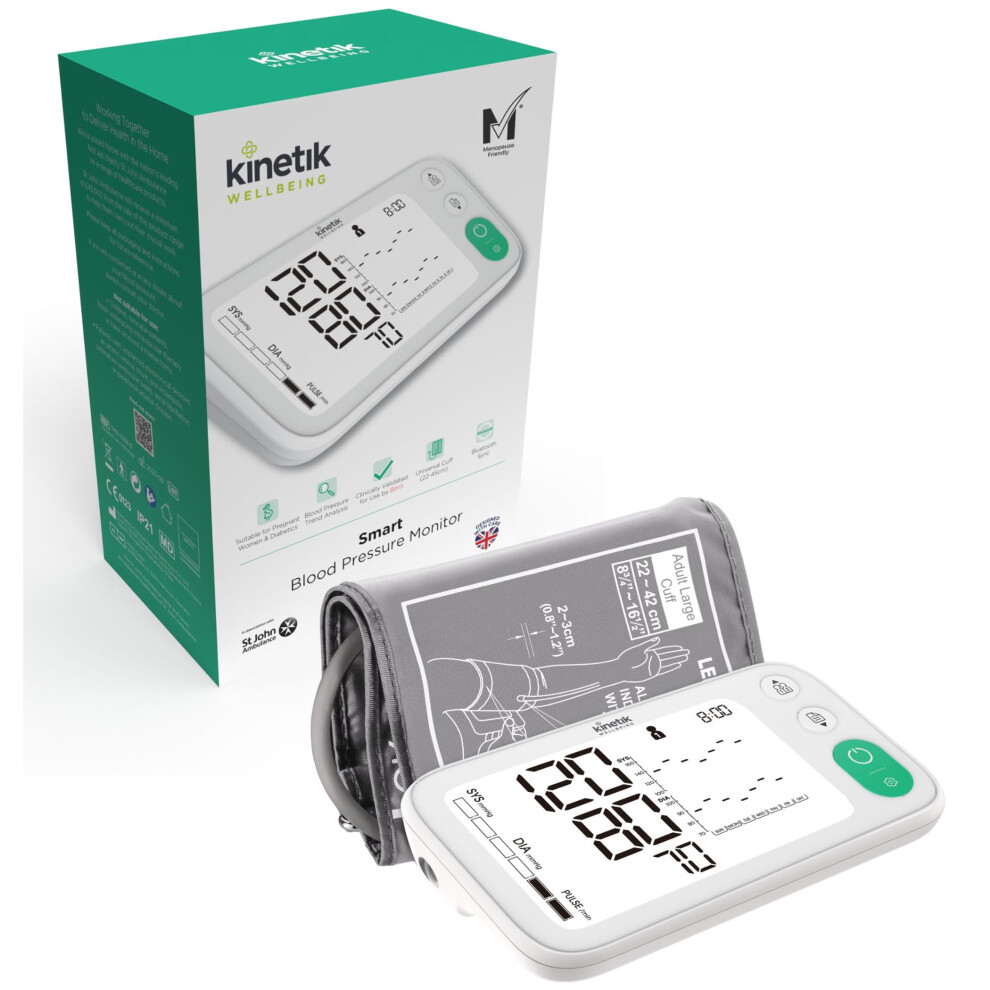 Kinetik Medical Kinetik Wellbeing Smart Blood Pressure Machine - Bluetooth Arm Monitor