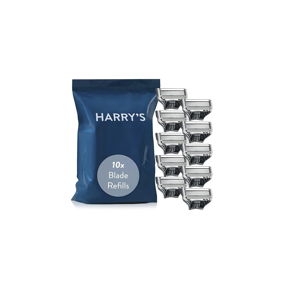 Harry's Razor Blades Refill, (10) Head Refills With Precision Trimmer,