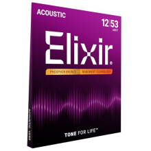 Elixir 16052 Strings Phosphor Bronze Acoustic Guitar Strings w NANOWEB