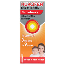 Nurofen For Children 3M-9Y, Kids Ibuprofen Strawberry 100 ml, Baby Teething Pain