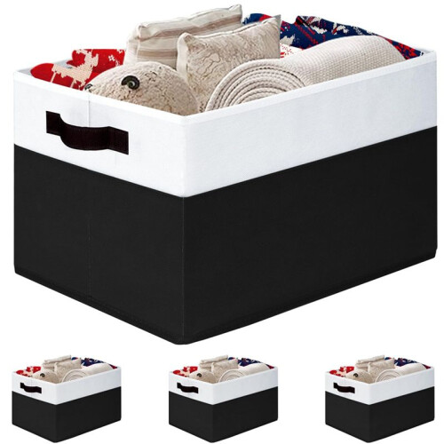 Wardrobe Storage Basket Folding Fabric Bathroom Organizer Handle/Laundry Organizer