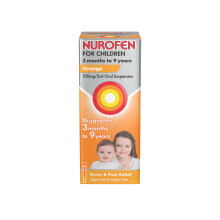 Nurofen For Children 3M-9Y, Kids Ibuprofen Orange 100 ml, Baby Teething Pain Rel
