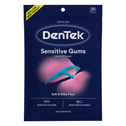 DenTek Comfort Clean Sensitive Gums Floss Picks, 150 Picks