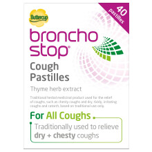 Bronchostop Cough Pastilles (40 Pastilles) - Relief for All Cough Types Including Chesty & Dry Coughs - Non Drowsy Anti Mucus Formula with Traditiona