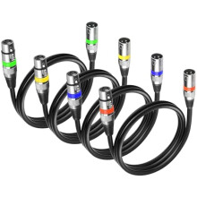 wecan 4 Packs 3 Pin Dmx Cable Dmx Lighting Cable,
