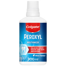 Colgate Peroxyl Antiseptic Mint Flavour 300ml Mouthwash, Relieves Mino