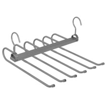 6 Tier Folding Pant Hangers Multi-Functional Pant Hangers Space Saving Metal Organizer 360Rotating Hook Pants Jeans Gray