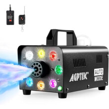 AGPtEK Fog Machine, Smoke Machine 500W with Wireless Remote Control & Colorful LED Light, Huge Fog 2000 CFM Durable & Portable, for Parities Weddings