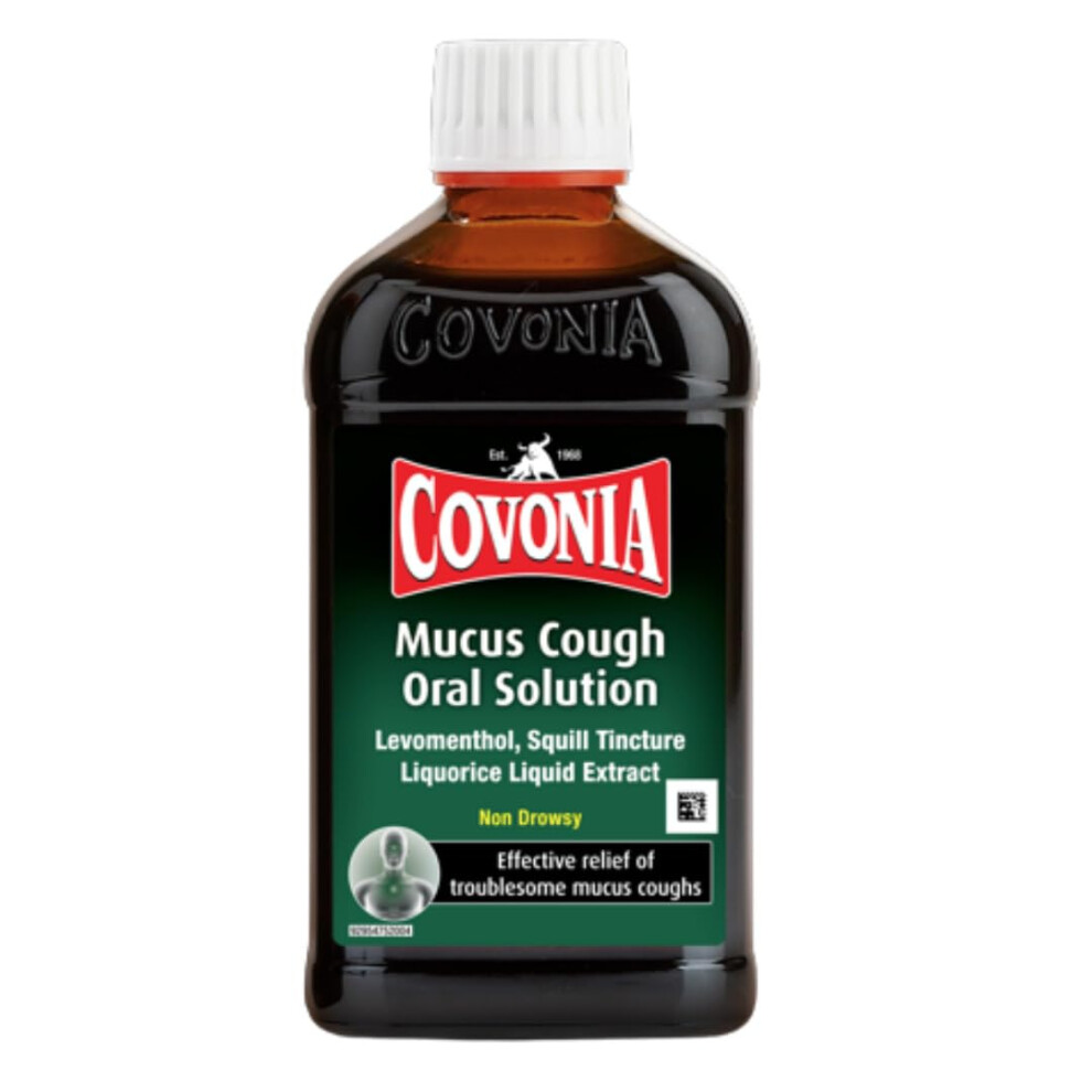 Covonia Mucus Cough Oral Solution,Loosen Chesty Coughs & Troublesome Stubborn Mucus,Suitable For Vegetarians, Vegans & Coeliacs,For Adults & Children