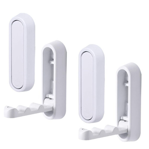 4PCS Folding Coat Hooks, Foldable Wall Hooks, Heavy Duty Zinc Alloy Wall Hook Space-Saving Design 1