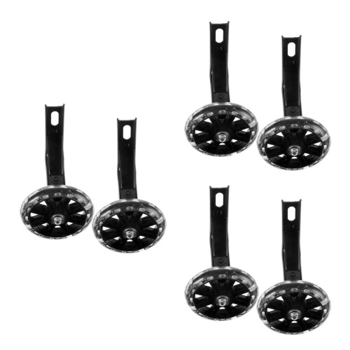 3Ensembles Roues De Stabilisation Enfant Noires À Flash 2