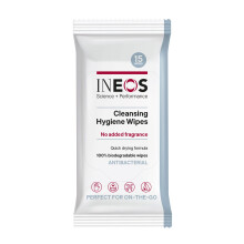 INEOS Cleansing Hygiene Wipes x15, Fragrance Free, Antibacterial, Biodegradable, Perfect For On-The-Go, Packaging May Vary