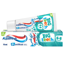 Aquafresh Big Teeth Toothpaste 6-8 years, Kids toothpaste, Lasting Protection for New Permanent Teeth, 75ml
