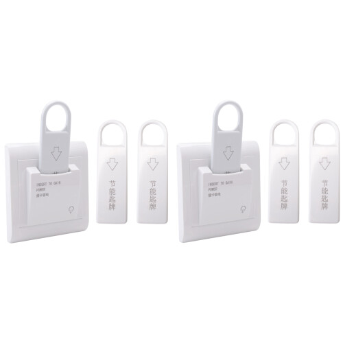 2x High Grade Hotel Magnetic Card   Saving  Insert Key for Power with 6 Card
