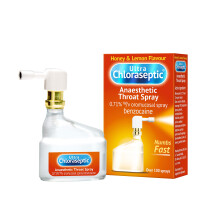 Ultra Chloraseptic Anaesthetic Throat Spray, 15 ml, Honey and Lemon Flavour, Fast Acting Relief for Sore Throat Pain