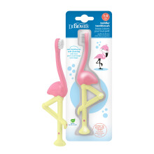 Dr Brown's Natural Flow Flamingo Toddler Toothbrush, Pink