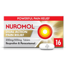 Nuromol Dual Action Ibuprofen Paracetamol Tablets, 16 Count - Strong