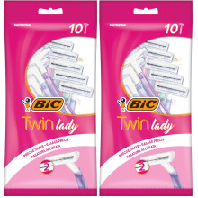 BIC Twin Lady, Disposable Razors with 2 Stainless Steel Blades and Lig