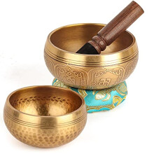 OZCHIN Tibetan Singing Bowls 2-Pack Set 100% Hand-hammered in Nepal