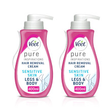 Veet Pure Hair Removal Cream Legs & Body Sensitive Skin 1 Spatula