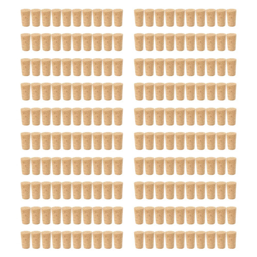200Pcs Natural Wood Corks Wine Stopper Wood Bottle Stopper Cone Type Wine Bottle Corks Plug