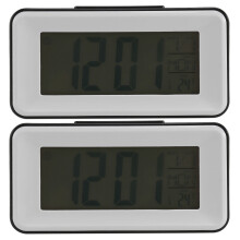 2X Digital Led Wecker Student Uhren mit Woche Snooze Thermometer Uhr Elektronische Tisch Kalender Lcd Schreibtisch Timer