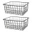 2X Hollow Iron Wired Basket, Storage Baskets Metal Basket Without Interlining Bathroom Kitchen Organizer Black 1