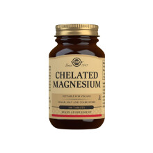 Solgar Chelated Magnesium - Supports Muscle and Nervous System - Mind Balance - Energy Release and Reduces Tiredness - Brown, 100 Tablets