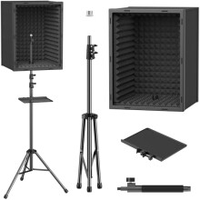 TONOR Microphone Isolation Shield for Studio, Framed Acoustic Foam Box