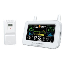 Color Screen Digital Weather Station Sunrise and Sunset Thermometer Hygrometer with Wireless Outdoor Sensor EU Plug B