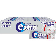 Wrigley's Extra White Chewing Gum, Peppermint Flavour, 30 Packs of 10