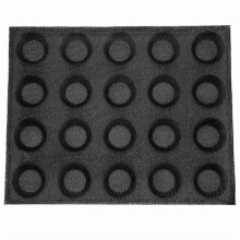 Molde de Silicona de 20 Agujeros Pastel T  Modelo de Pizza Molde de Hamburguesa de Pan Redondo Herramienta de Bandeja para Hornear Antiadherente
