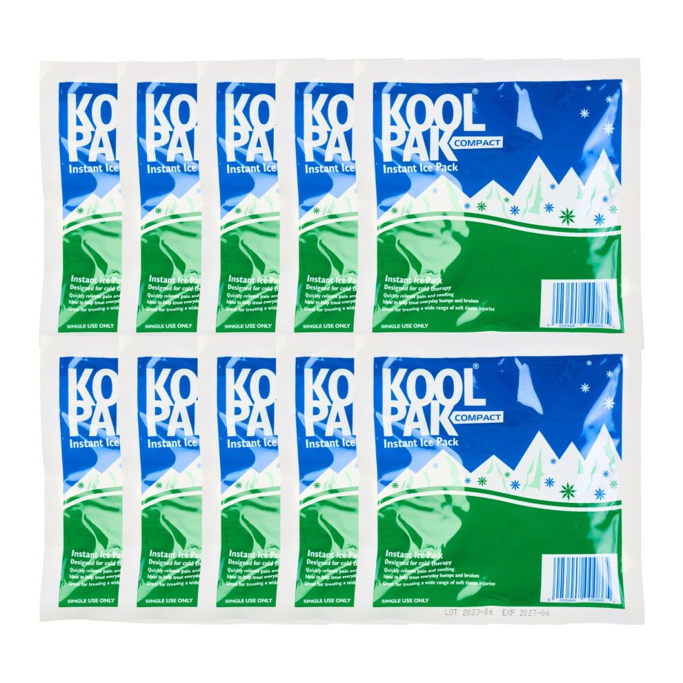 Koolpak Compact Instant Cold Ice Packs - 15 X 15Cm - Pack Of 10
