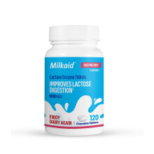 Milkaid Lactase Enzyme Chewable Tablets for Lactose Intolerance Relief, Prevents