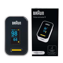 Braun Pulse Oximeter 1 - Accurate Blood Oxygen Finger Monitor - Easy-to-use at Home - For COPD, Pneumonia, Sleep Apnea Sufferers - Great for Athletes