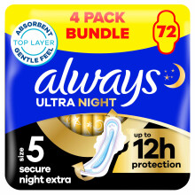 Always Ultra Sanitary Towels Secure Night Extra (Size 5) with Wings 18