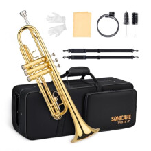 SONICAKE Bb Standard Trumpet Set with Hard Case for Beginner,