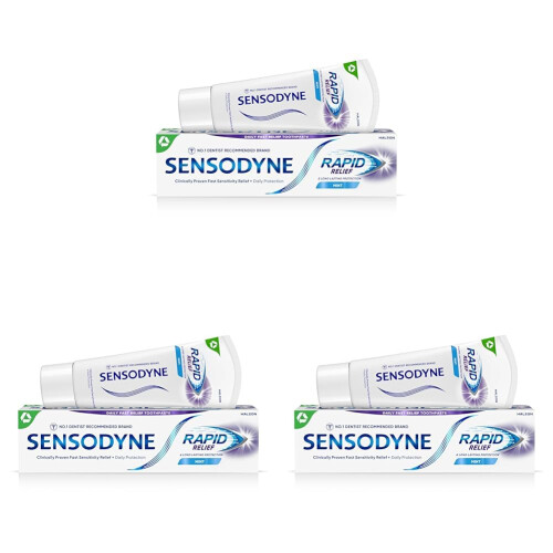 Sensodyne Sensodyne Sensitive Toothpaste Rapid Relief Mint 75ml (Pack of 3)